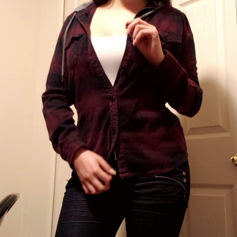 Red/purple and black flannel